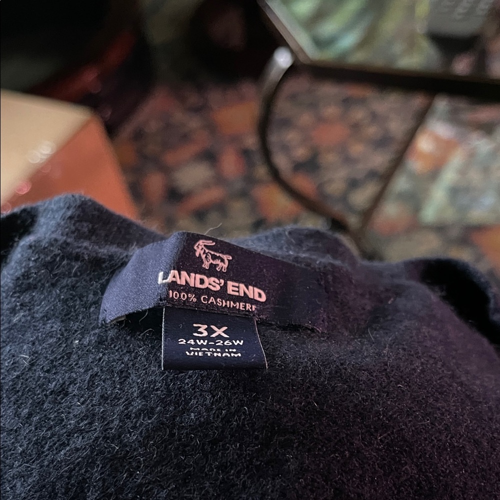Lands' End Dark Blue Cashmere Sweater 3X